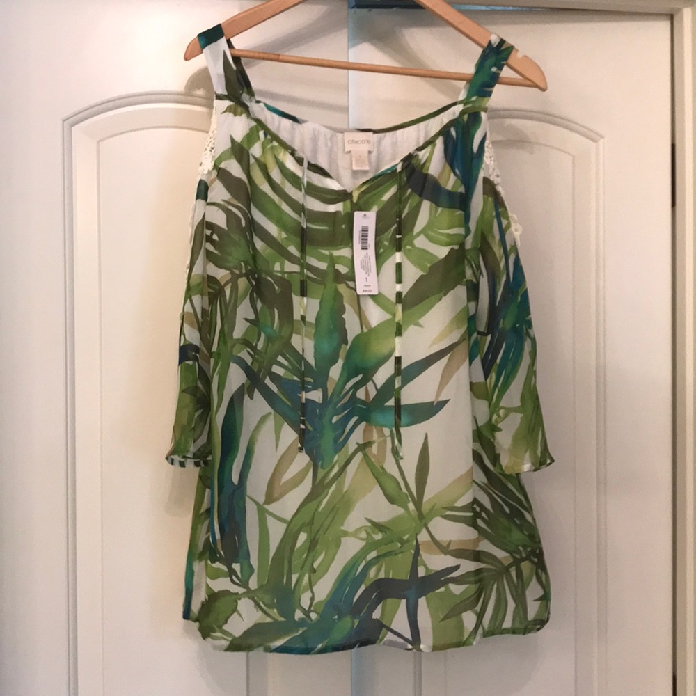 Chico’s cold shoulder blouse NWT